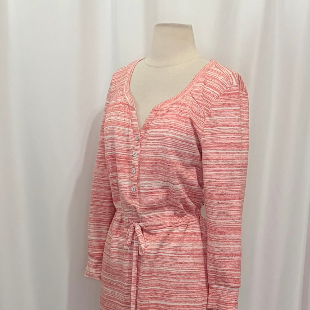 Anthropologie SATURDAY SUNDAY Poppy Chemise Pink Spacedye Knit Dress Medium - Picture 6 of 13